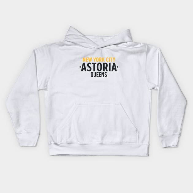 New York Queens - Queens Astoria - Queens clean Typo Kids Hoodie by Boogosh